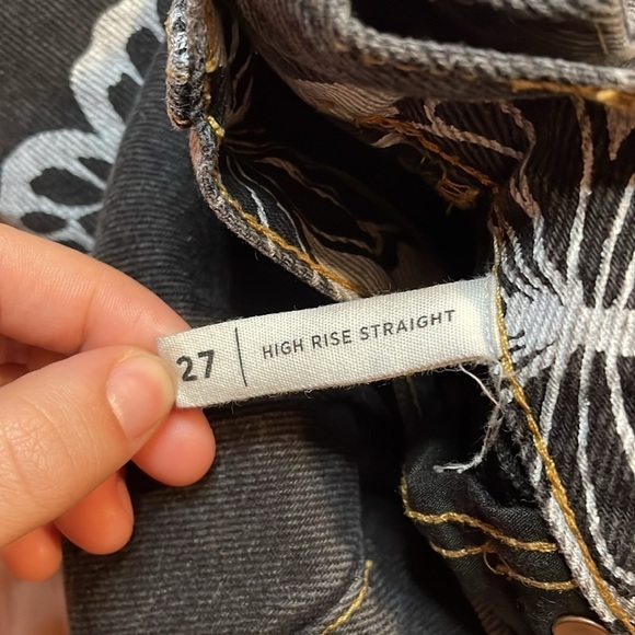 Pacsun Black Butterfly Hi Rise Straight Jean Size 27 - Picture 6 of 9
